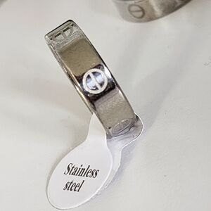 Last One! Silver Stainless Steel Love Ring Band Size 5